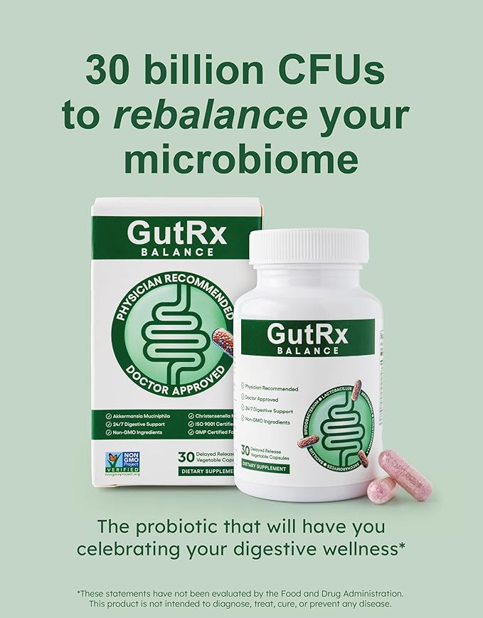 Balance – Probiotics for Women &amp Men with Akkermansia Probiotic &amp Christensenella GLP-1 Alternative for Gut Health with Lactobacillus Plantarum Gluten Free Delayed-Release 30 ct