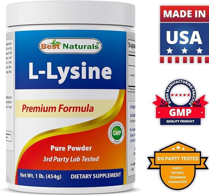 Best Naturals Lysine Powder 1 Pound &amp Vitamin C Powder 1 lb
