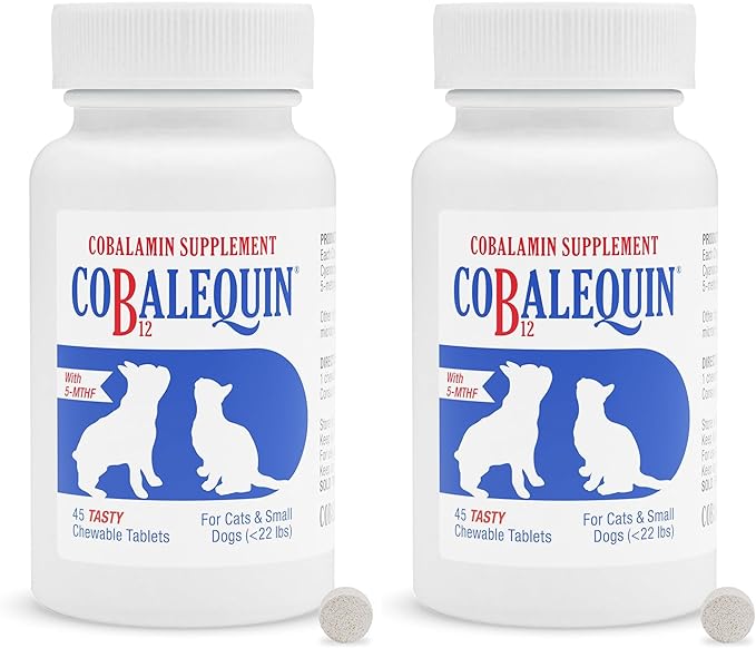 Nutramax Laboratories Cobalequin B12 Supplement for Cats and Small Dogs 45 Count (Pack of 2)