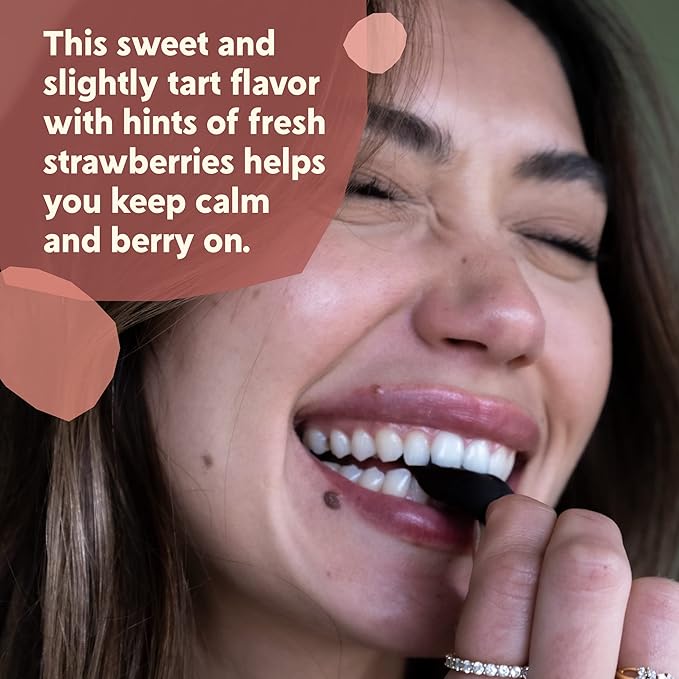 PYM Berry Mood Chews Support for Stress Worry &amp Overwhelm 60 Count | 130mg GABA 90mg L-Theanine | Vegan Non-GMO Gluten-Free No Added Sugar | All-Natural Mood Balance Supplement Made in USA