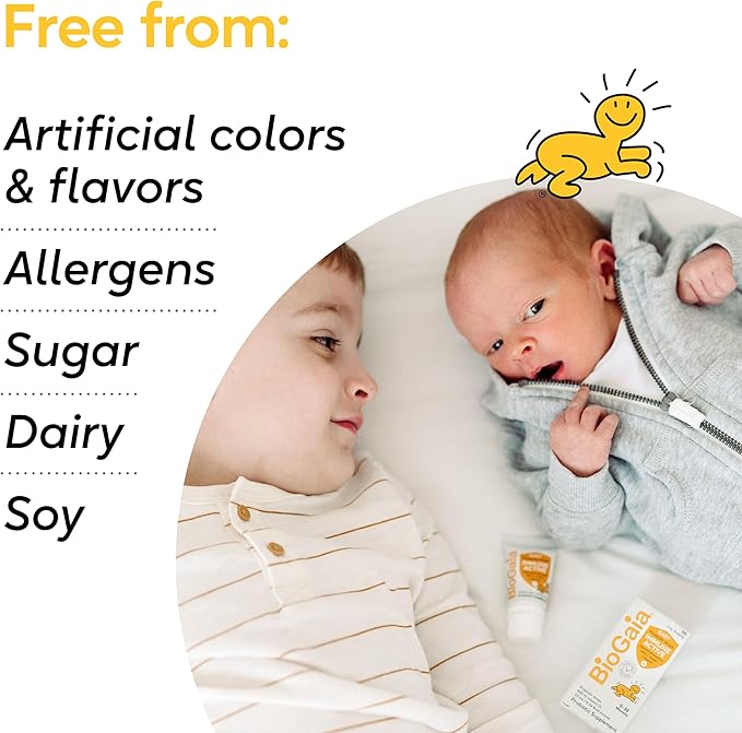BioGaia Immune Active Baby Probiotic Drops + Vitamin D | for Babies &amp Toddlers 0-36 Months | Supports Digestive &amp Immune Health | Allergen Dairy Soy &amp Gluten Free | 50 Day Supply