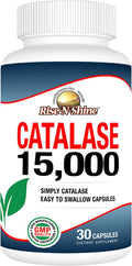 Rise-N-Shine Catalase Supplement 15000 - Powerful Antioxidant Enzyme for Hair Health - Hair Supplements for Strong Hair Support - 30 Day Supply