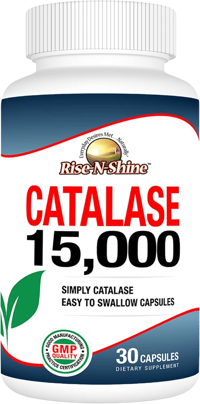 Rise-N-Shine Catalase Supplement 15000 - Powerful Antioxidant Enzyme for Hair Health - Hair Supplements for Strong Hair Support - 30 Day Supply