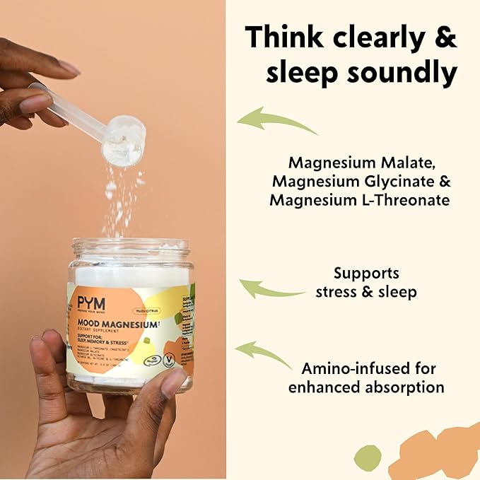 PYM Oxytocin Bundle – Citrus &amp Berry Chews Magnesium Powder &amp Vitamin B Complex Supplement – Natural Stress &amp Mood Support
