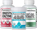 Physician's CHOICE Gut Value Bundle: 60 Billion Probiotic 30ct + Bloat &amp Gas Probiotic 30ct + Digestive Enzymes 90ct