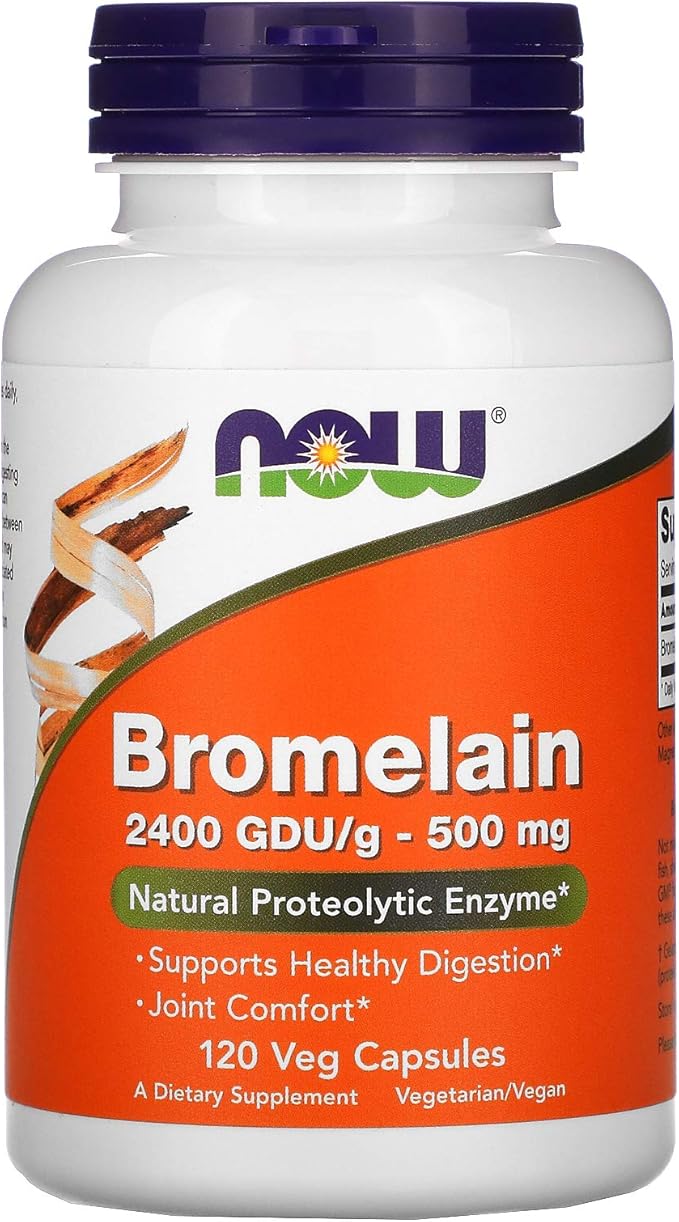 Now Foods Bromelain 2400Gdu/500mg 120 Veg Capsules (Pack of 2)