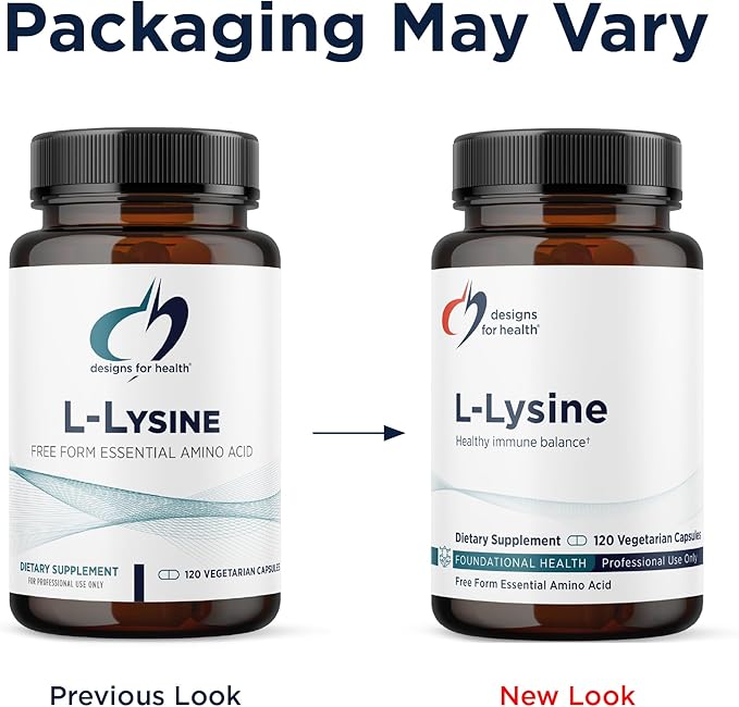 Designs for Health L-Lysine HCL Pills 1500mg - Amino Acid Lysine Hydrochloride Nutritional Supplement for Adults - Immune + Bone Health Support - Vegan + Non-GMO (120 Capsules)
