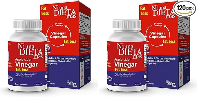 Ni una dieta más Reduce Abdominal Fat - Apple Cider Vinegar Capsules - Best for Weight Loss (Pack of 2)