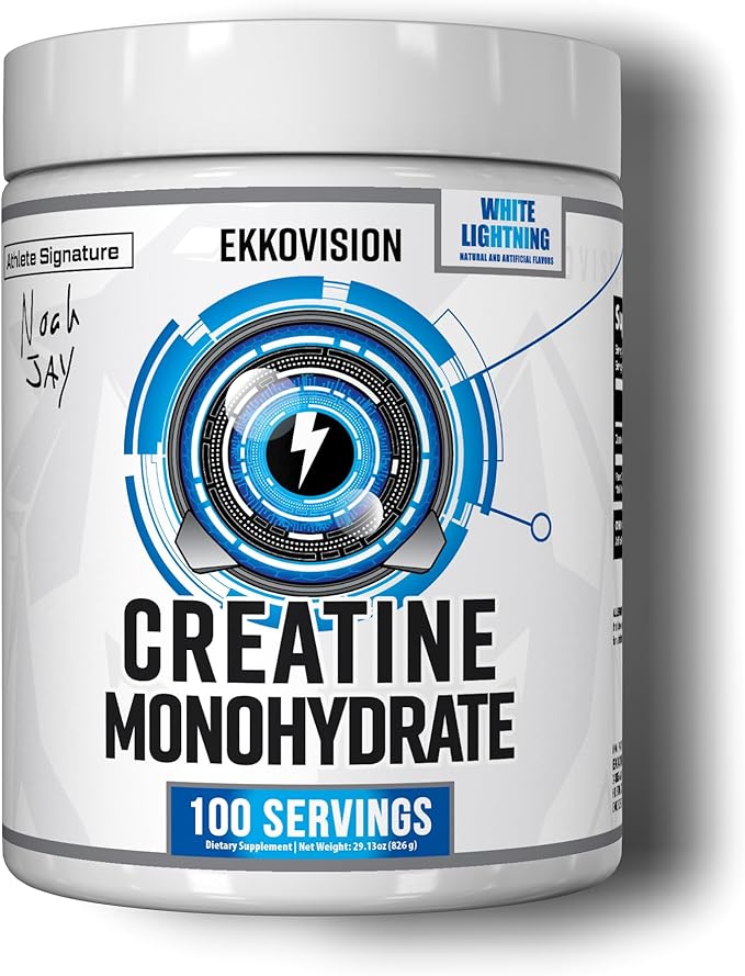 Ekkovision Creatine Monohydrate Powder Micronized Pre Workout &amp Post Workout Supplement for Men &amp Women - White Lightning 1.06 Pound (Pack of 1)
