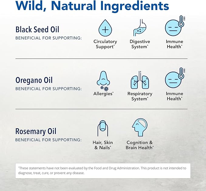 NORTH AMERICAN HERB &amp SPICE Black Seed Oil - 12 fl oz - Digestive &amp Immune Support - Contains Oreganol P73 Oregano Oil &amp Rosemary Oil - Non-GMO - 72 Servings
