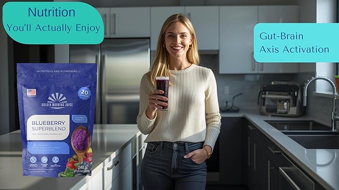 Blueberry Superblend: 100% Freeze-dried Powder Superfoods blend Juice BlueberryPomegranatePurple Sweet PotatoAvocadoApple Monk fruits No Added Sugar No Filler Just pure natural goodness!