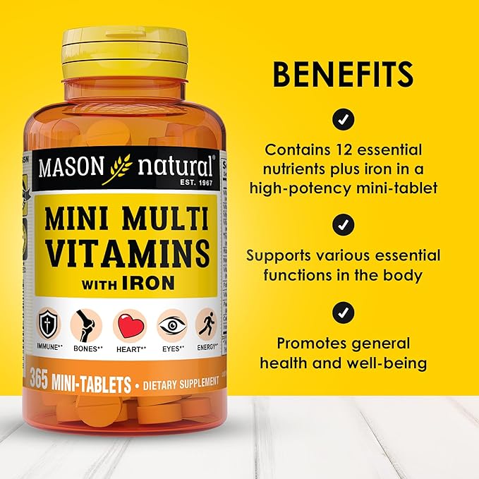 MASON NATURAL Glucosamine Chondroitin &amp Daily Multi Vitamin Bundle with DHA Omega-3 Iron B-Complex &amp Calcium – May Support Joint and Immune Health