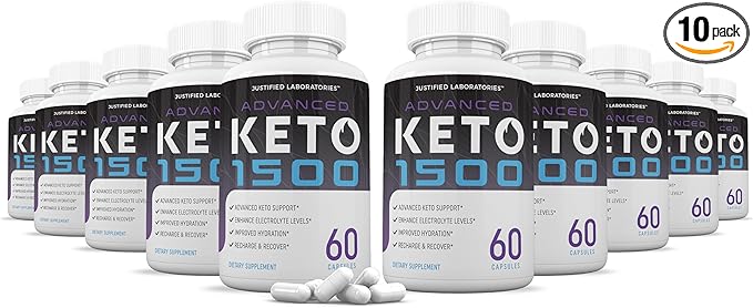 (10 Pack) Advanced Keto 1500 Keto Pills 1275MG New &amp Improved Formula Contains Apple Cider Vinegar Extra Virgin Olive Oil Powder Green Tea Leaf 600 Capsules