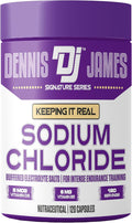 Dennis James Signature Series Sodium Chloride – 1000mg | 120 Capsules | Electrolyte Support Hydration Balance &amp Muscle Function | Non-GMO | 120 Servings