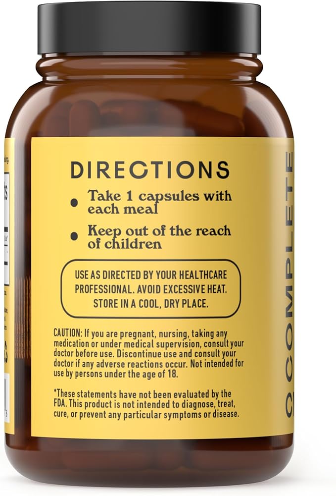 Complete Natural Products Digestive Enzyme Capsules 550mg 100ct | Plant-Based Formula Organic Capsule Shell Supports Digestive Balance &amp Nutrient Absorption