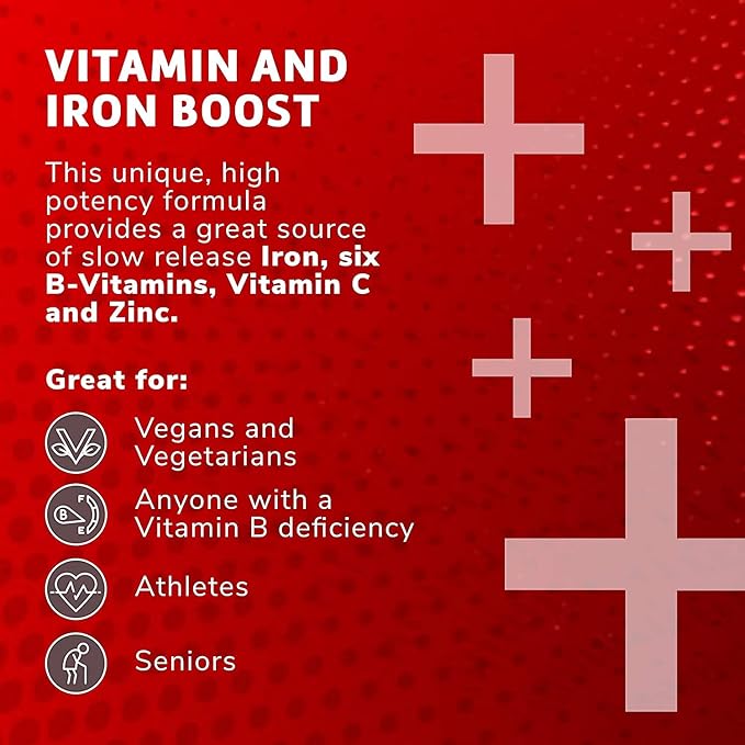 Globulo Rojo Iron Supplement - Dietary Supplement Pills with High Potency Iron &amp B Vitamins 60 Tablets - 6 Pack