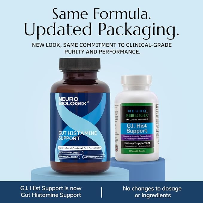 Neurobiologix Gut Histamine Support Supplement Digestion &amp Immune Balance with Vitamin C NAC Bromelain &amp Quercetin Supports Food-Derived Histamine Response for Men &amp Women Vegetarian