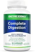 Enzyme Science - Complete Digestion Full Support for Digestive Health and Help Reducing Gas Bloating Indigestion and Irregularity with 125 Billion CFU Probiotics Vegetarian 90 Capsules