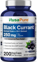 NusaPure Black Currant Capsules 250 mg 200 Veg Capsules (Non-GMO Vegan)