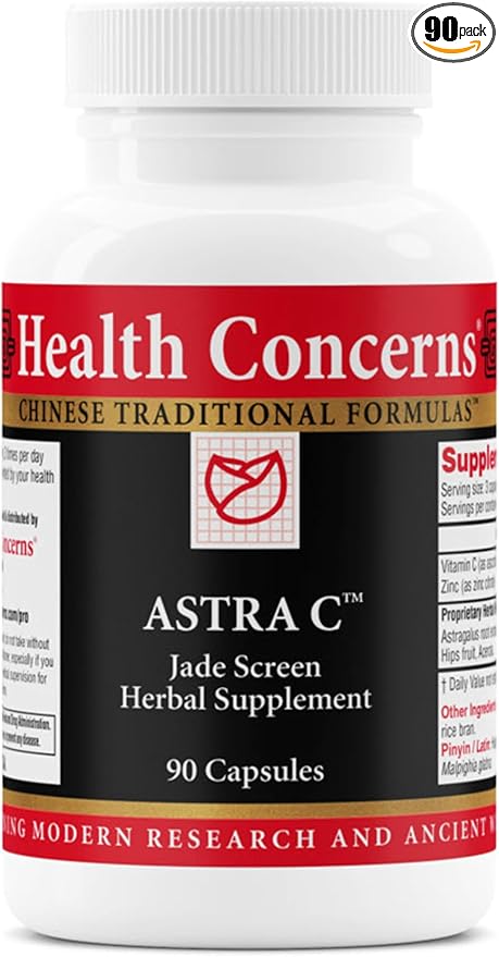Health Concerns Astra C – Immune Support Cold Prevention &amp Antioxidant Formula – Vitamin C Zinc Astragalus Atractylodes Rose HIPS &amp Acerola – Natural Chinese Herbal Supplement – 90 Capsul