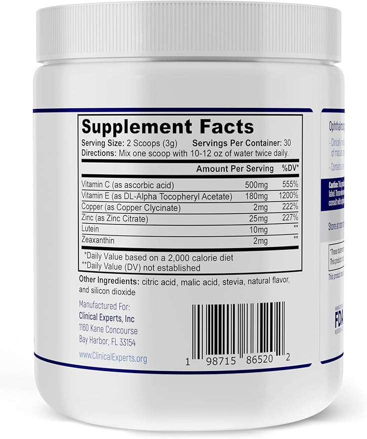 Navan AREDS 2 Powder - for Those Who Can't Consume Tablets or Softgels - Eye Vitamins &amp Minerals Antioxidant Supplement by Clinical Experts - Lutein Zeaxanthin &amp Zinc - Kosher Style 30 Servi