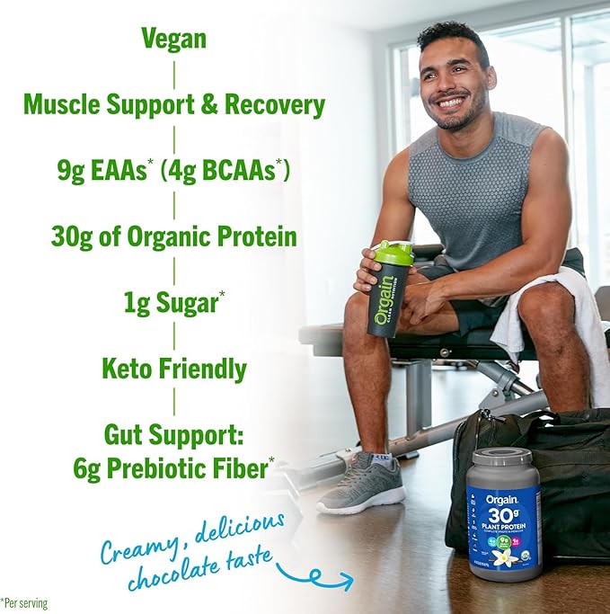 Orgain Creatine Monohydrate Powder 17.64 Oz (100 Servings) &amp Organic Vegan Protein Powder Vanilla 2.01lb Bundle - Muscle Growth &amp Recovery Support