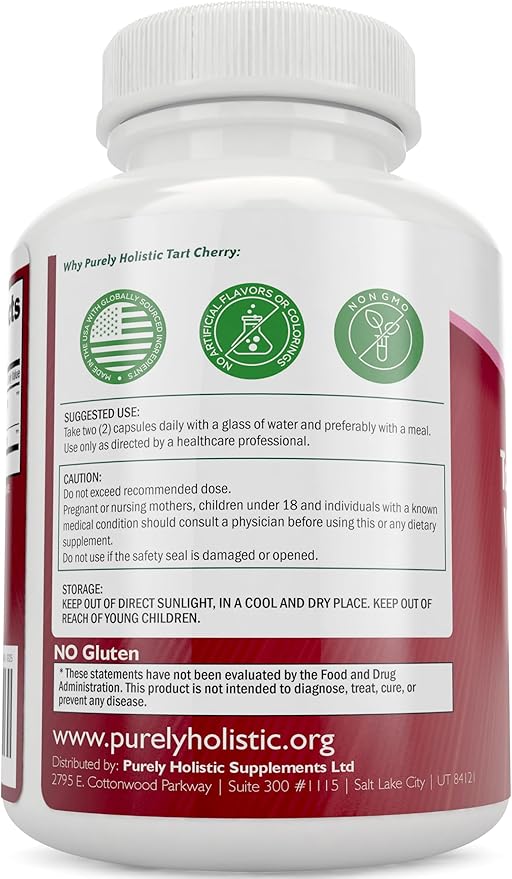 Tart Cherry Extract Capsules 1000mg - 180 Capsules 3 Month Supply - Blend with Tart Cherry and Celery Seed Powder