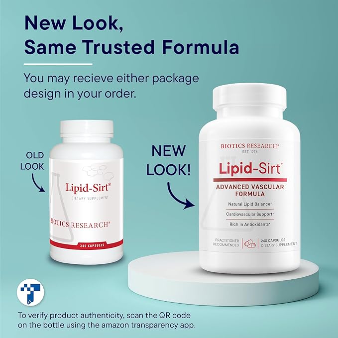 Biotics Lipid SIRT Supports Vascular Integrity Supports Healthy Lipids and Cardiovascular Health 240 Capsules
