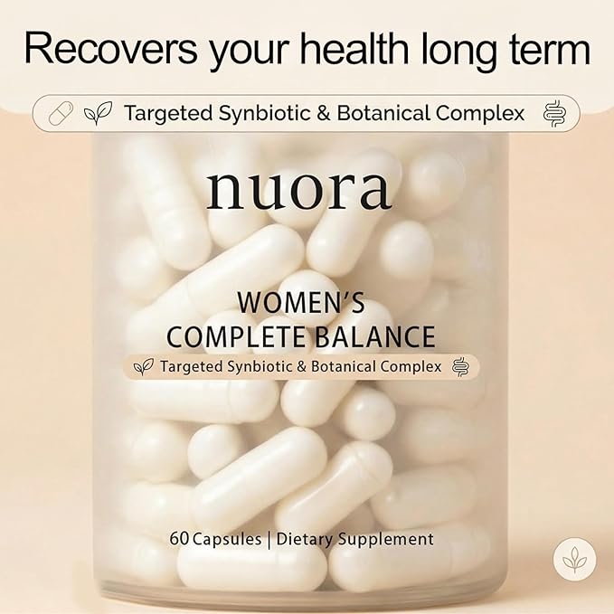 Nuora Gut Ritual Capsules for Women's Gut Health Gut Biofilm Probiotic Ritual with Berberine Promotes Metabolism and Gut Balance Vegan Non-GMO 60 Capsules