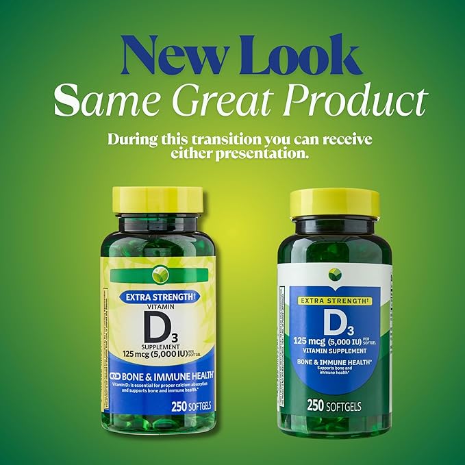 KP+ Vitamin D3 125 mcg (5000 IU) | Bone &amp Immune Health | Gluten Free | 250 Softgels | Pack of 2