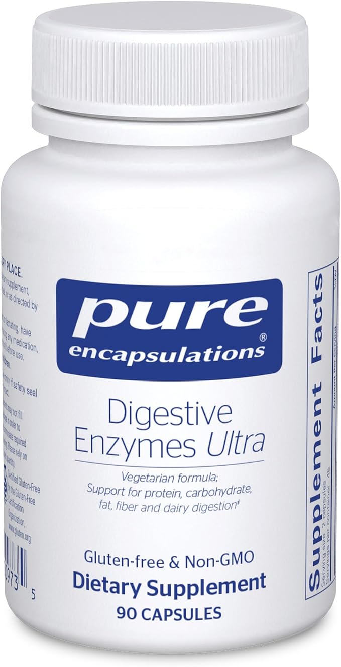 Pure Encapsulations Digestive Enzymes Ultra - Vegetarian Digestive Enzyme Supplement to Support Protein Carb Fiber and Dairy Digestion* - 90 Capsules