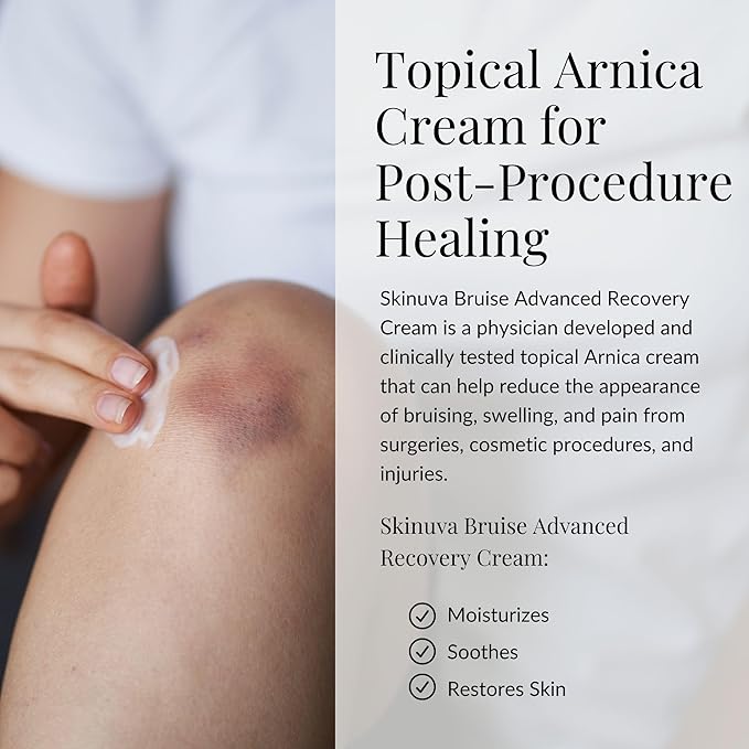 Skinuva® Bruise Recovery Duo: Bruise (14 Capsules) Bromelain Supplement + Advanced Recovery Cream (1 oz) Arnica &amp Vitamin K Topical Cream for Swelling &amp Irritation