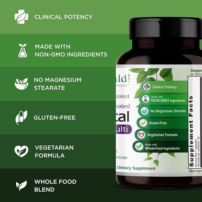 Emerald Labs Prenatal 1-Daily Multi - Prenatal Multivitamin with Methylated Folate Iron Whole-Food Blend &amp More - Soy-Free Gluten-Free - 30 Vegetable Capsules