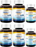 LOVITA Extended Family Bundle - 4 Adult Fish Oil Mini Softgels &amp 2 Kid’s DHA High Absorption rTG &amp Lemon Flavor (6 Pc Set)