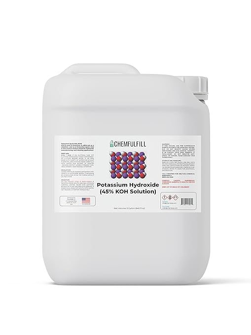 Chemfulfill Potassium Hydroxide 45% – (KOH 45%) (Half-Gallon (64 fl oz))
