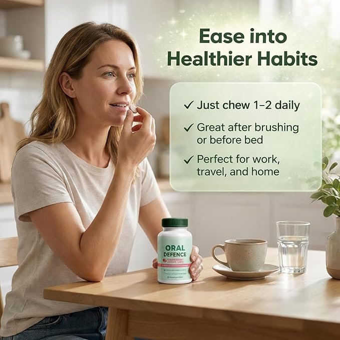 Oral Defence – Oral Probiotics Supplement for Microbiome Balance Fresh Breath Gum Health &amp Daily Hygiene Support 60 Chewable Capsules(1)
