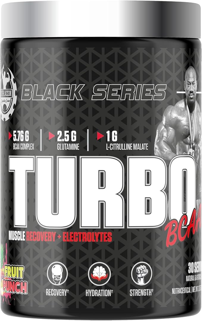 Black Series Turbo BCAA | Advanced Muscle Recovery Formula for Enhanced Performance | 30 Servings 390 Gram (Regular Fruit Punch)