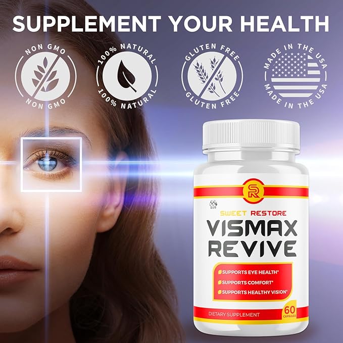 (2 Pack)Vismax Revive Capsules Official VismaxRevive Vision Support Supplement with All Natural Ingredients Advanced Eye Health Formula &amp Vision Vitamin Supporting Wellness Naturally (120 Capsul