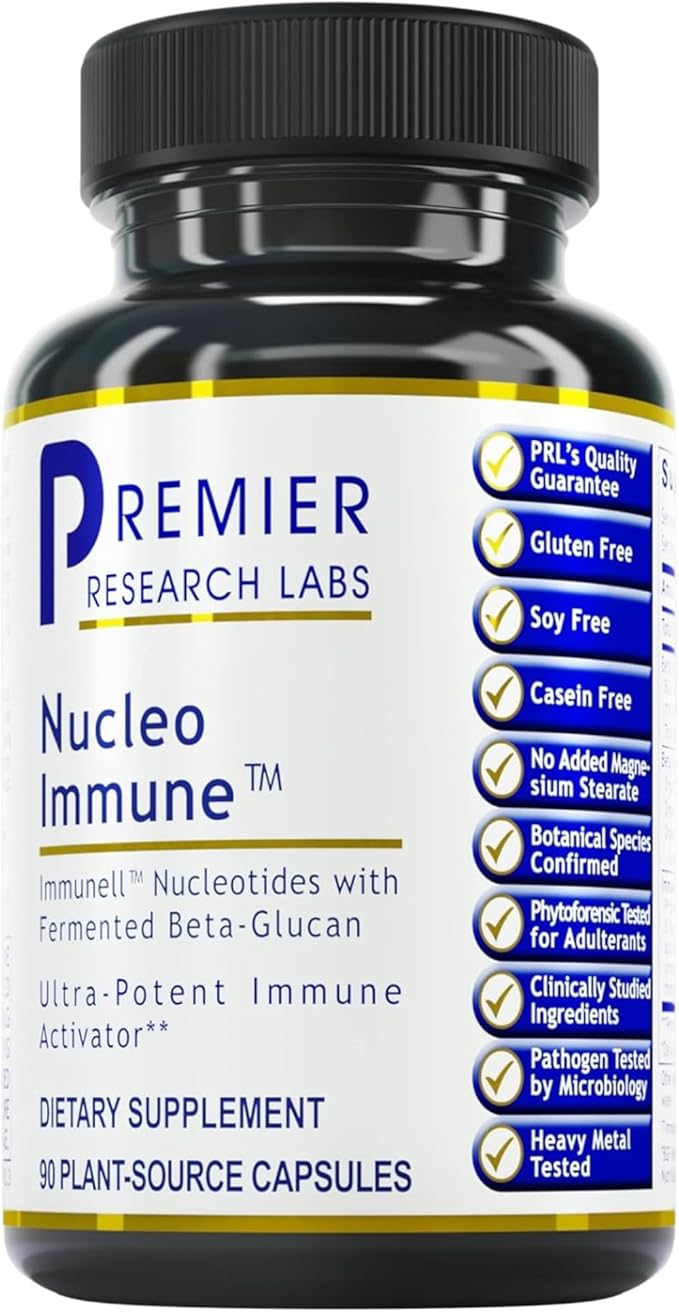 Premier Research Labs Nucleo Immune - Beta Glucan Supplements Beta Glucans Phytochemicals Prickly Pear Fiber Immune Support - 90 Capsules