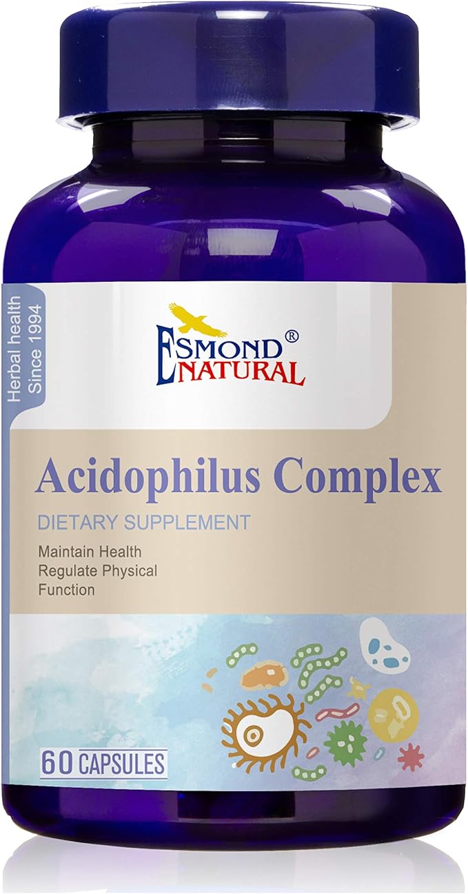 (3 Pack) Esmond Natural: Acidophilus Complex (Supports Gastro-Intestinal Health &amp Physical Functions) GMP Natural Product Assn Certified Made in USA - 13.6mg 180 Capsules