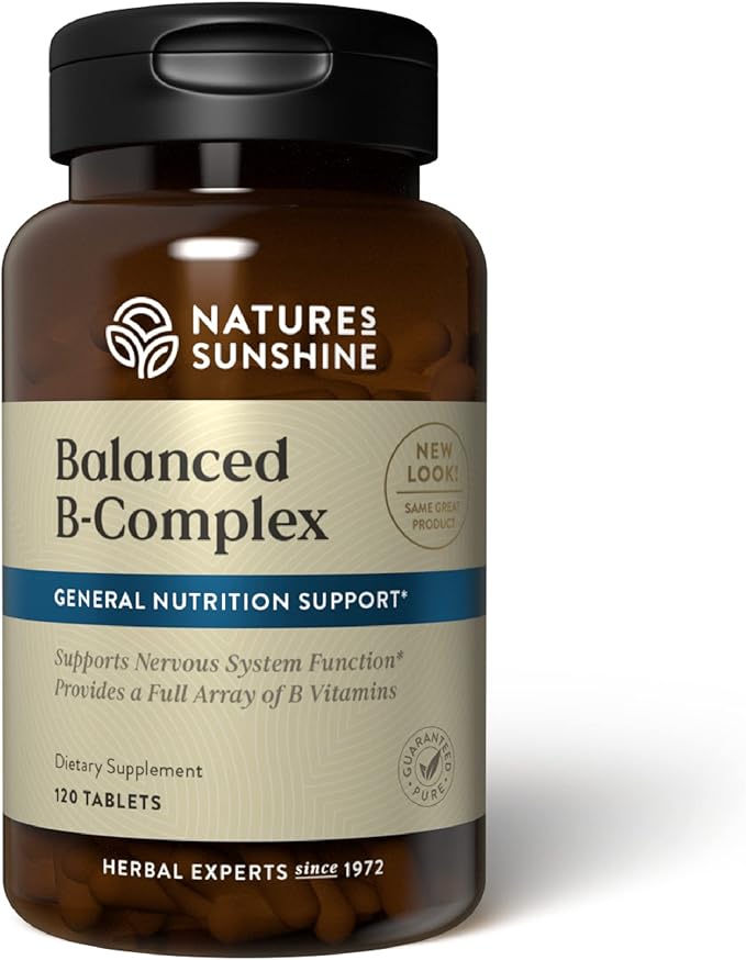 Nature's Sunshine Balanced B Complex 120 Tablets | B Complex Vitamins to Support Digestion and Nervous System Health with Vegetarian Formula