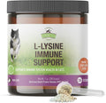 Strawfield Pets L-Lysine Immune Support Granules for Cats &amp Kittens - Immune Health Supplement Cat Cold Relief Sneezing Congestion Running Nose Watery Eyes Chicken Liver Flavor 200 Scoops Per