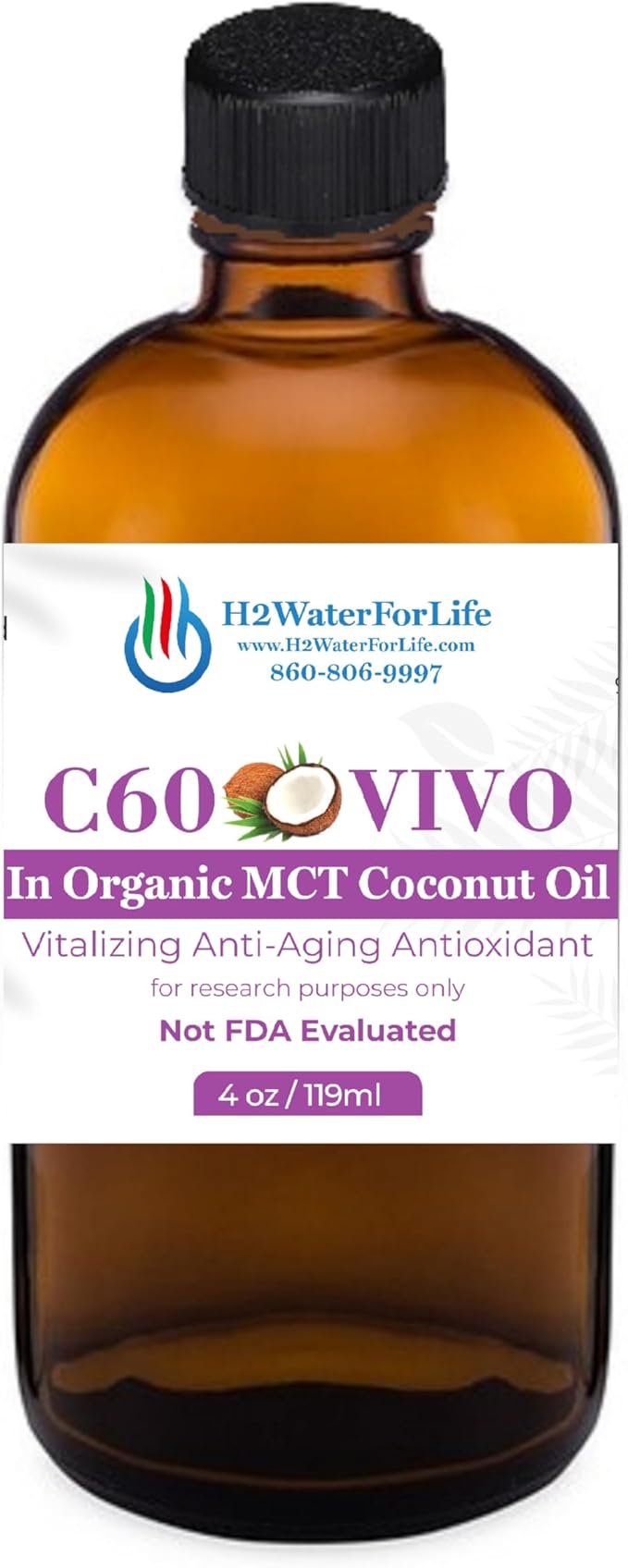 H2 WATER FOR LIFE C60 VIVO (4 oz Coco)