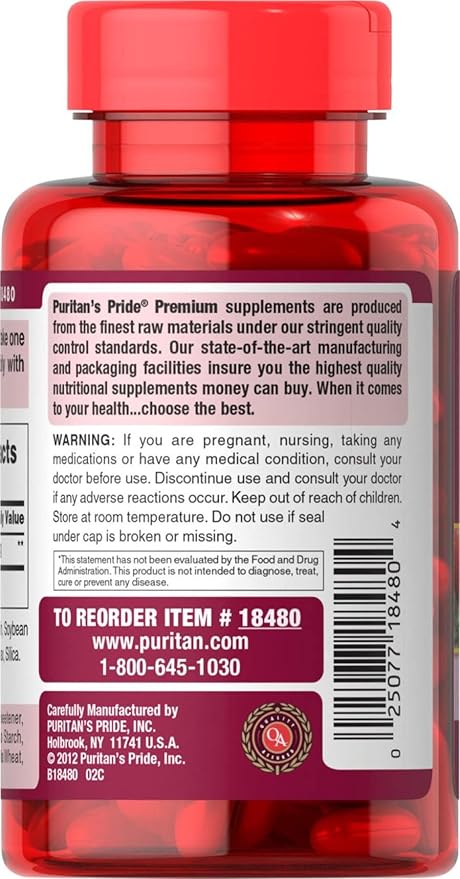 Puritan's Pride Premium Lycopene 40mg Dietary Supplement for Prostate Antioxidant Heart Health and Overall Health Support 2 Month Supply 60 Rapid Release Softgels 2 Pack