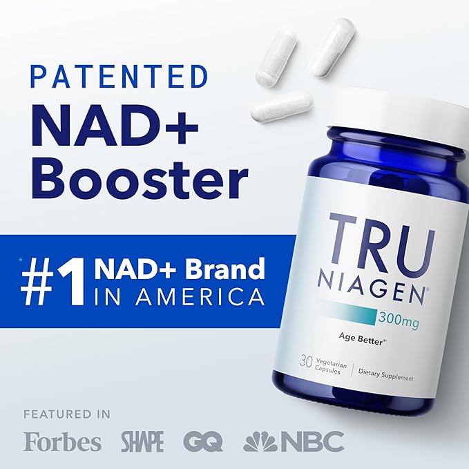 TRU NIAGEN Patented NAD Supplement for Brain Function Anti Aging &amp Cell Regeneration 300mg Niagen 30 Servings | Supports Cellular Energy Muscle | Nicotinamide Riboside (NR) Take 1 Daily | 1 Bo