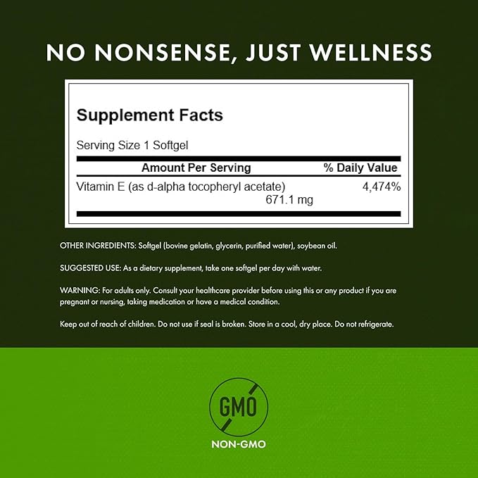Swanson Natural Vitamin E 1000 Iu (671.10 Milligrams) 250 Sgels