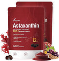 10 in 1 Astaxanthin Supplements 12mg 8 Month Supply Astaxantina Antioxidant from Fresh Haematococcus Pluvialis Contains Lycopene Grape Seed Vitamin E More Supports Eye Joints Skin Health 2Bag