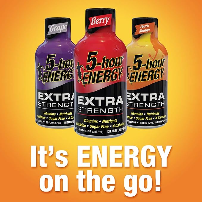5 Hour Energy Shot Extra Strength Sour Apple- 72 Pack of 2 Ounce Bottles