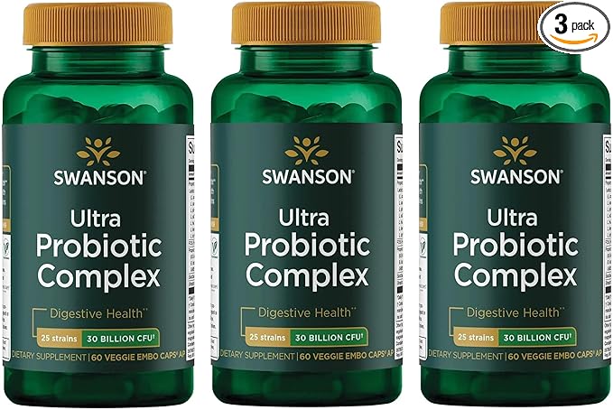 Swanson Ultra Probiotic Complex 30 Billion Cfu 60 Veg Capsules (3 Pack)