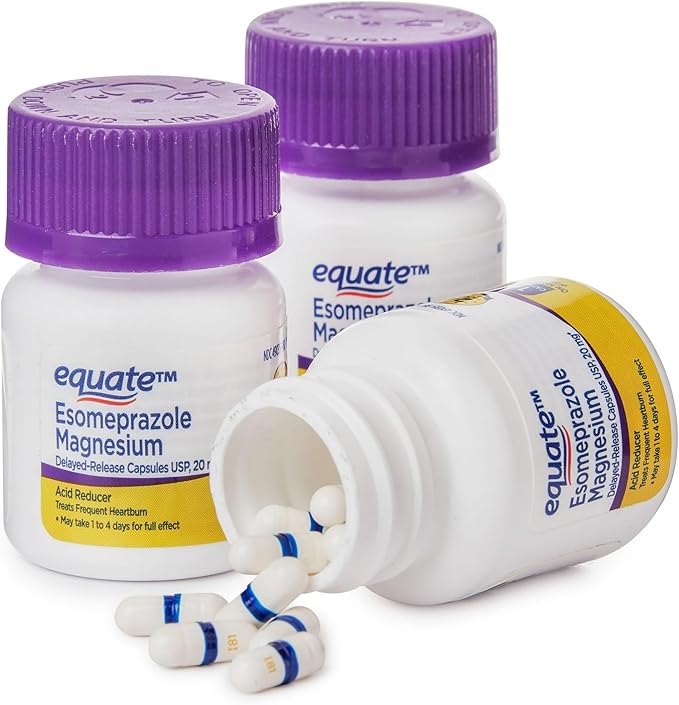 Equate Acid Reducer Esomeprazole Magnesium 20mg Delayed-Release Capsules (14 Count - Pack of 3) - Set by Basket Goods